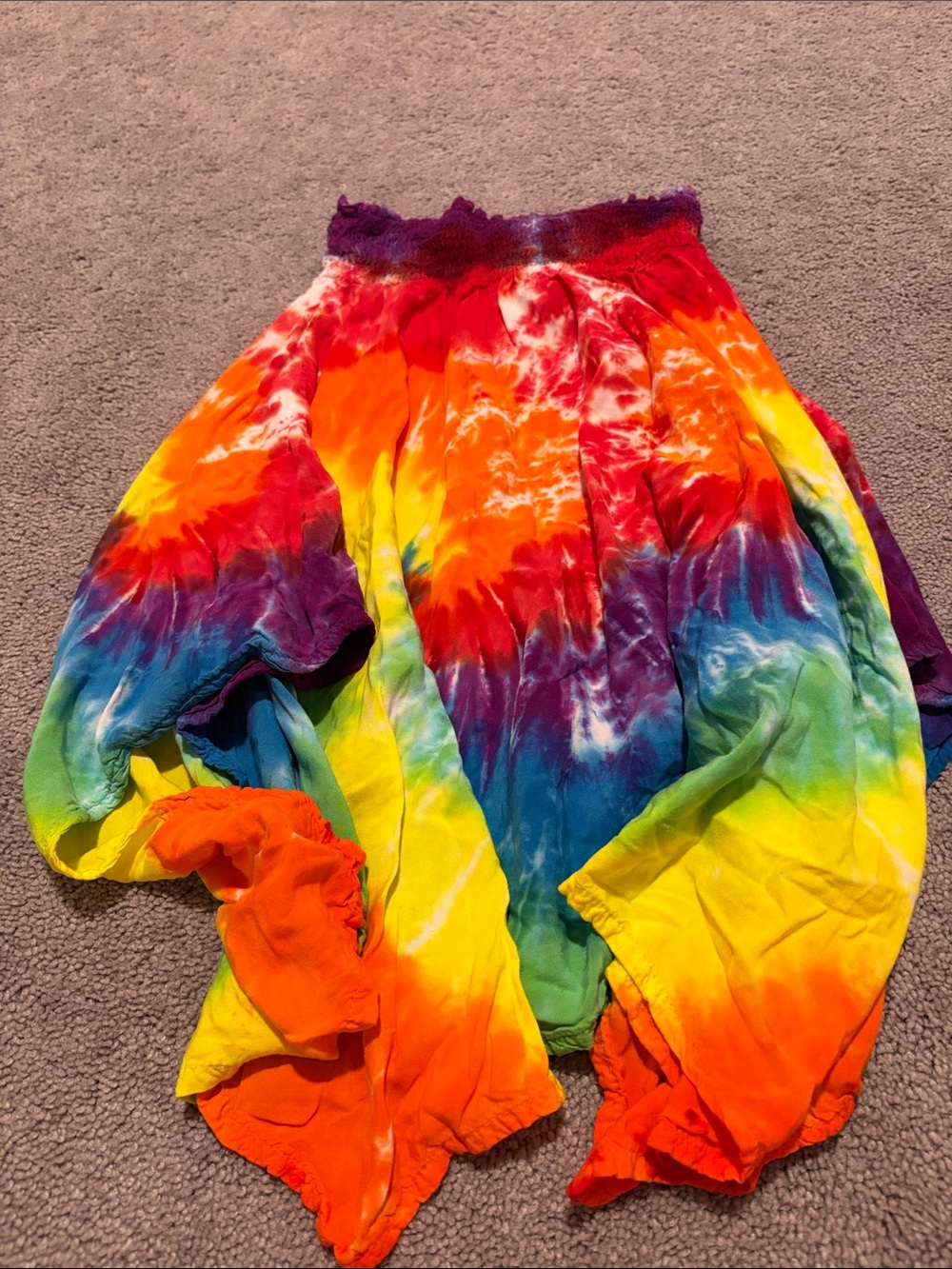 Rainbow tie-dye skirt one size fits all